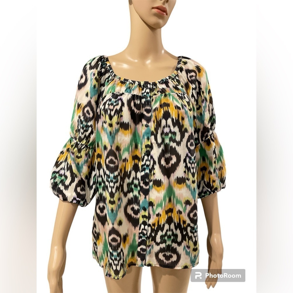 ANTHROPOLOGIE VANESSA VIRGINIA BOHO IKAT MOTIF PRINT size S